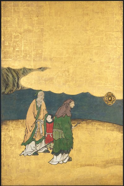 Een spel Go, uit de Vier Vaardigheden, begin 17e eeuw door Takanobu Kano