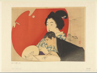 Schilder voor een beschilderd scherm door Takeuchi Keishū