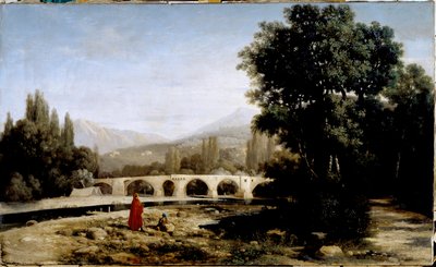 Dante en de rivier Entella of Passage Illustratie van het Vagevuur in La divina commedia (De goddelijke komedie) door Dante Alighieri (1265-1321) door Tammar Luxoro