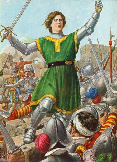 Caterina Sforza leidt het verzet in Forli op 12 januari 1500 door Tancredi Scarpelli
