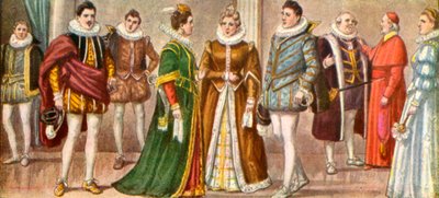 Kleding van de Milanesi in 1598 door Tancredi Scarpelli