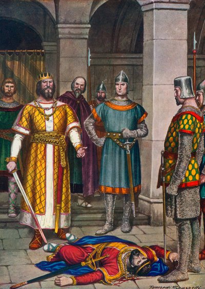 Dood van Odoacer, gedood door Theodorik, koning van de Ostrogoten door Tancredi Scarpelli