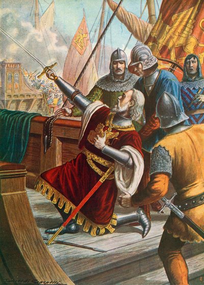 Luciano Doria gedood in de strijd, 1379 door Tancredi Scarpelli