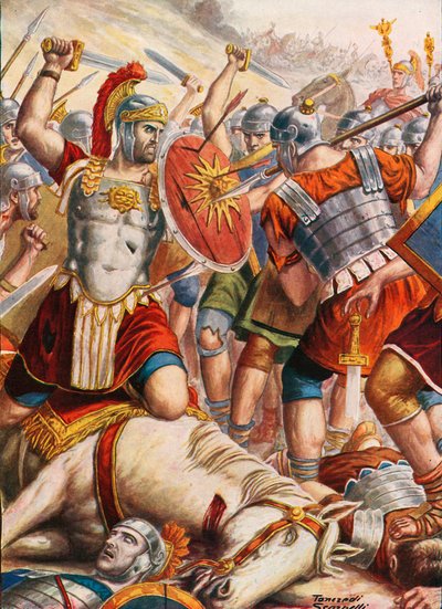Lucullus vecht om de opmars van Mithridates te stoppen door Tancredi Scarpelli
