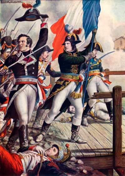 Napoleon Bonaparte in de Slag bij Arcole door Tancredi Scarpelli