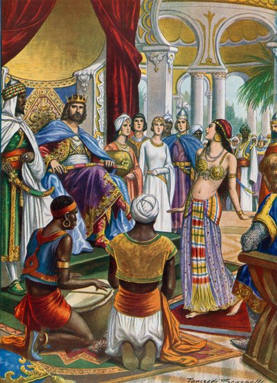 Roger II van Sicilië die zich omringde met oosterse pracht door Tancredi Scarpelli