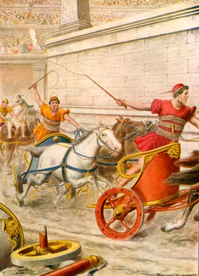 Romeinse wagenrace door Tancredi Scarpelli