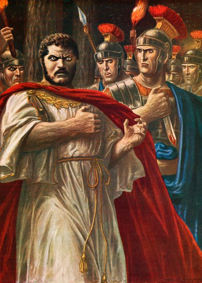 De keizer Caracalla op het punt vermoord te worden door Julius Martialis door Tancredi Scarpelli