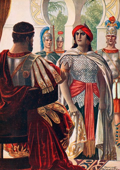 Zenobia in de aanwezigheid van Aurelianus door Tancredi Scarpelli