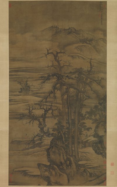 Landschap naar een gedicht van Wang Wei, gedateerd 1323 door Tang Di