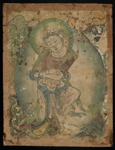 Dansende figuur, Kizil, Xinjiang provincie, 600-800 door Tang Dynasty Chinese School
