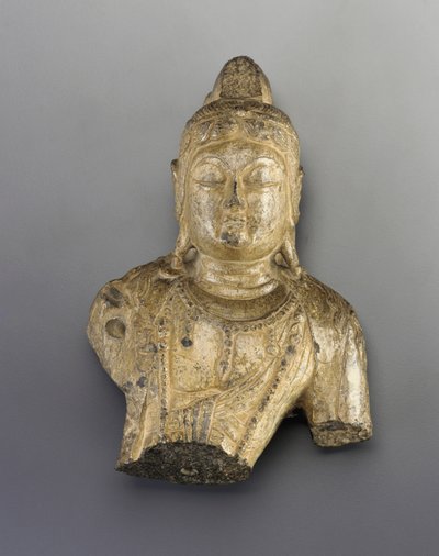 Kleine buste van boeddhistische figuur door Tang Dynasty Chinese School