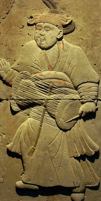 Stele met een muzikant (terracotta) door Tang Dynasty Chinese School