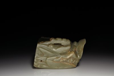 De Junkunc Jade Drakenkop door Tang Dynasty Chinese School