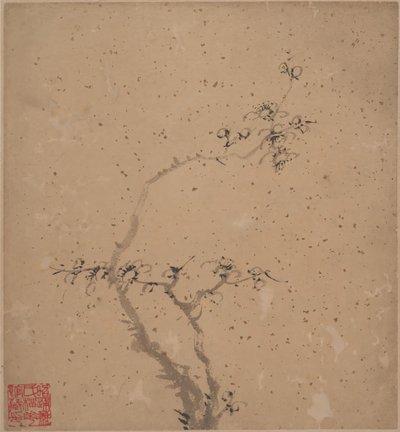 Bloeiende pruim, gedateerd 1840 door Tang Yifen