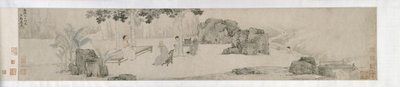 Theedrinken onder de Wutong-boom, Ming-dynastie door Yin Tang