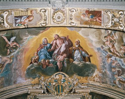 Fresco in het gewelf van de Kapel van de Beschermengel door Tanzio da Varallo