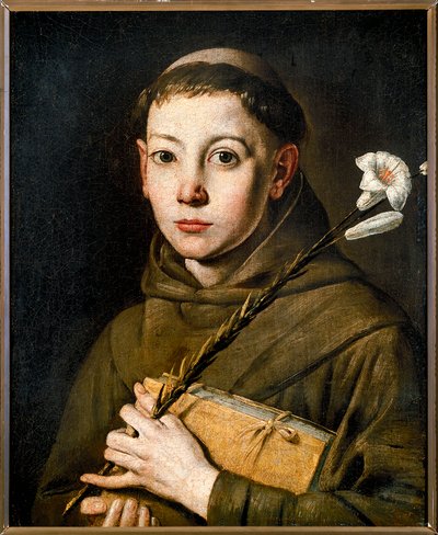 Italië, Varallo, schilderij van Sint Antonius door Tanzio da Varallo