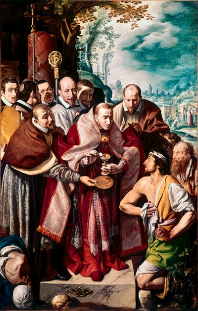 Sint Charles Borromeus geeft communie aan pestlijders door Tanzio da Varallo