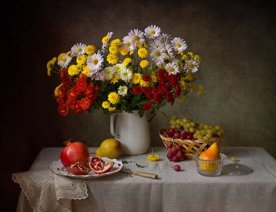 Herfstbloemen en -vruchten door Tatyana Skorokhod
