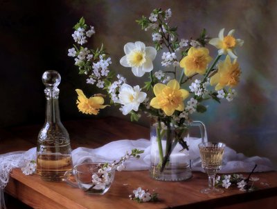 Stilleven met lente-narcissen door Tatyana Skorokhod