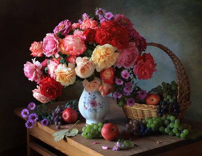 Levendig boeket en fruit door Tatyana Skorokhod
