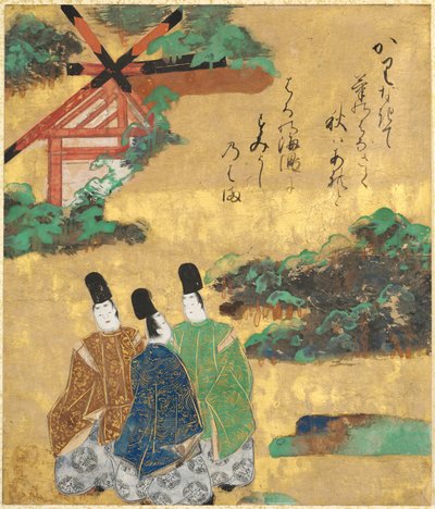 Het strand bij Sumiyoshi uit de Verhalen van Ise Ise Monogatari door Tawaraya Sotatsu