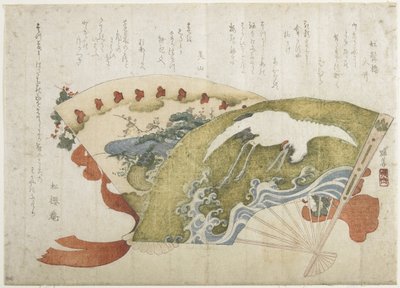 (Twee Waaiers), ca. 1820 door Teisai Hokuba