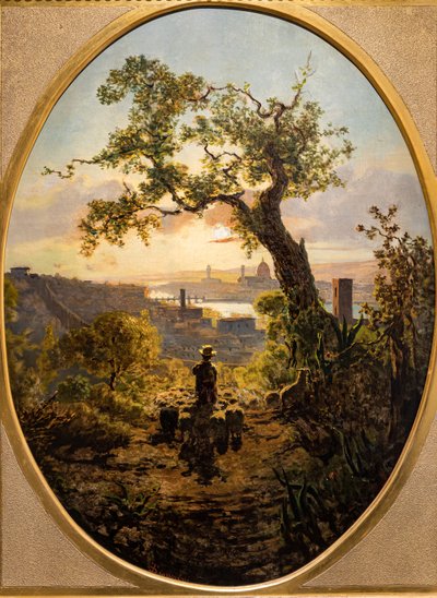 Landschap van Florence vanaf de heuvel van St. Miniato door Telemaco Signorini