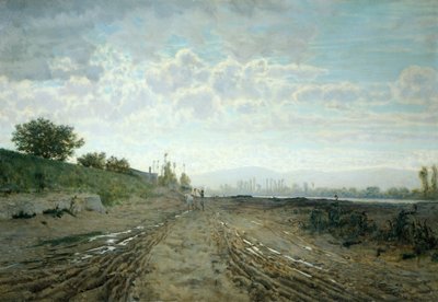 Ochtend aan de Arno, door Telemaco Signorini (1835-1901) door Telemaco Signorini