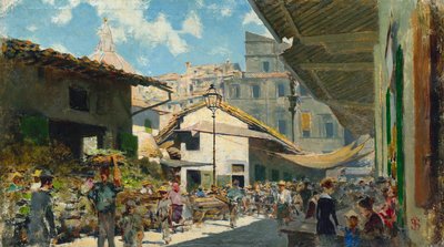 Oude Markt, ca. 1882-84 door Telemaco Signorini