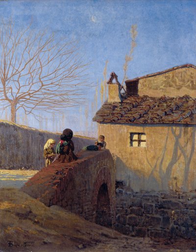 Piagentina. De brug over de Affrico rivier, ca. 1861-62 door Telemaco Signorini