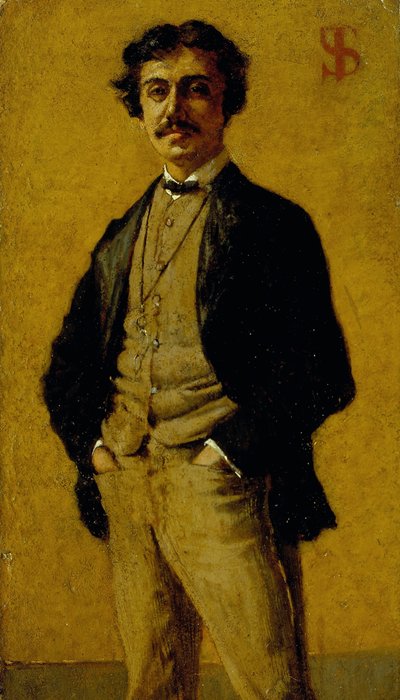 Portret van Maurizio Angeli door Telemaco Signorini