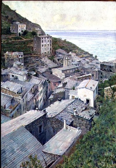 Daken in Riomaggiore door Telemaco Signorini