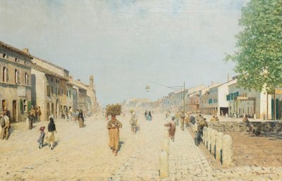 Sobborgo di porta Adriana a Ravenna door Telemaco Signorini