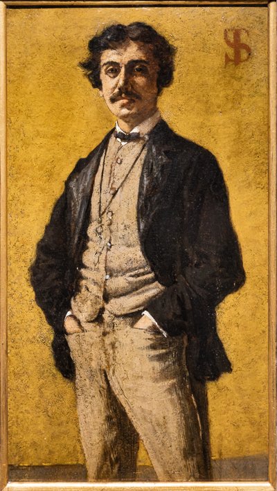 Het Portret van Maurizio Angeli door Telemaco Signorini