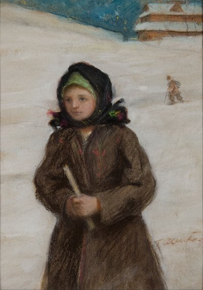 Meisje met kaars door Teodor Axentowicz