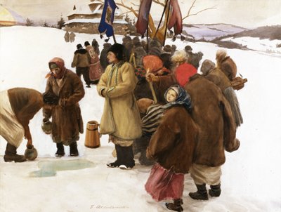 Orthodoxe Kerstmis in de Oostelijke Karpaten: de zegen van het water door Teodor Axentowicz