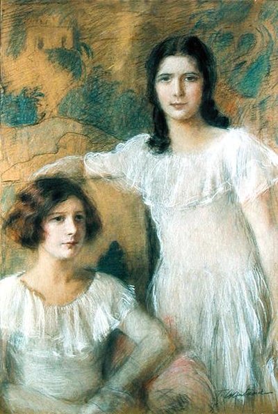 Portret van twee meisjes, c.1910 door Teodor Axentowicz