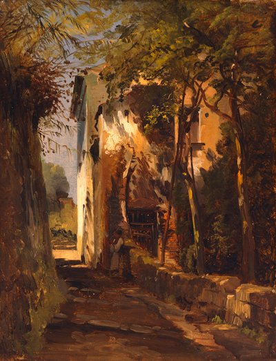 Een landweg in Sorrento door Teodoro Duclere