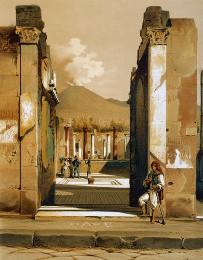 Uitzicht op het Huis van de Faun in Pompeii door Teodoro Duclere