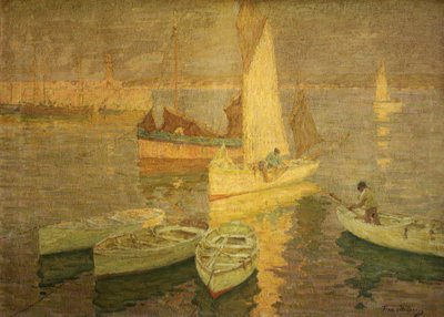 Zonsondergangsgloed, St Ives, c.1925 door Terrick Williams