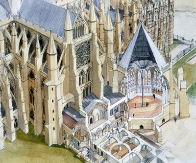 Westminster Abbey, kapittelhuis, 16e eeuw, ca. 1990-2010 door Terry Ball