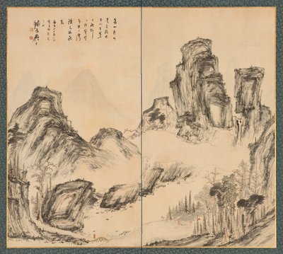 Landschap door Tessai Tomioka