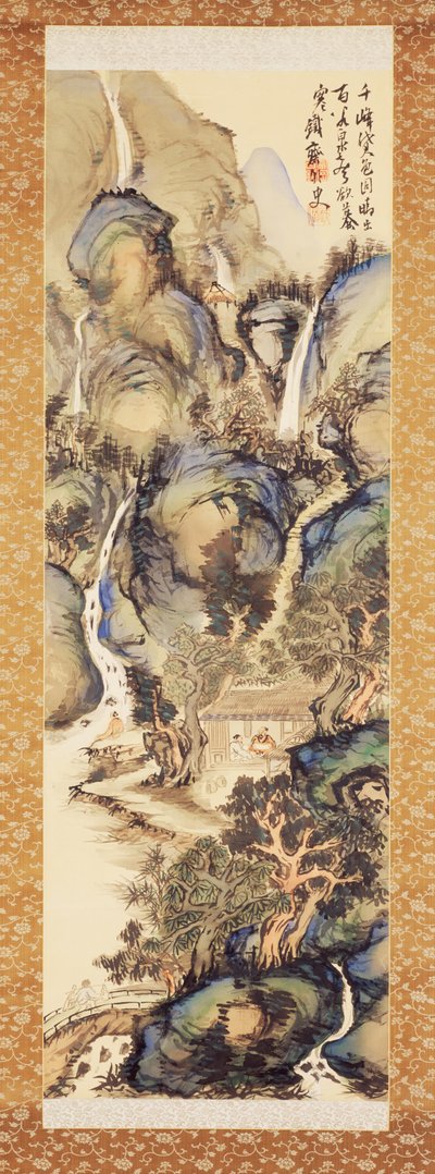 Landschap in blauw en groen, vroege 1910s door Tessai Tomioka