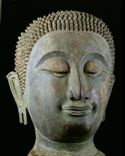 Hoofd van een gigantische Boeddha door Thai