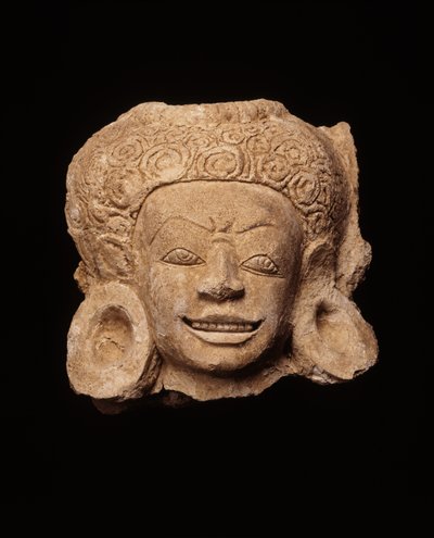 Demonenhoofd, van Chedi Chula Pathom, Davaravati-periode door Thai School