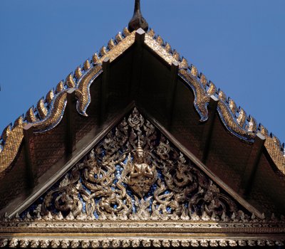Detail van een deur door Thai School