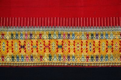 Dubbelhaakpatroonstof, Chom Thong, Chiang Mai, Thailand (textiel) door Thai School