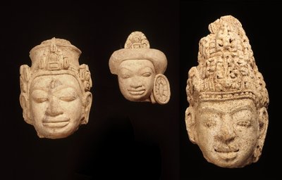 Hoofden, van Chedi Chula Pathom, Davaravati-periode door Thai School